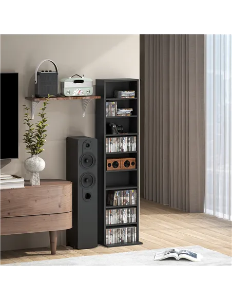 HOMCOM 260 Narrow CD Storage Unit - Black