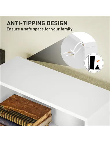 HOMCOM Six Shelf Bookcase - White