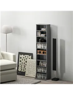 HOMCOM 260 Narrow CD Storage Unit - Grey 2
