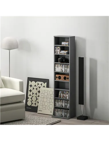 HOMCOM 260 Narrow CD Storage Unit - Grey