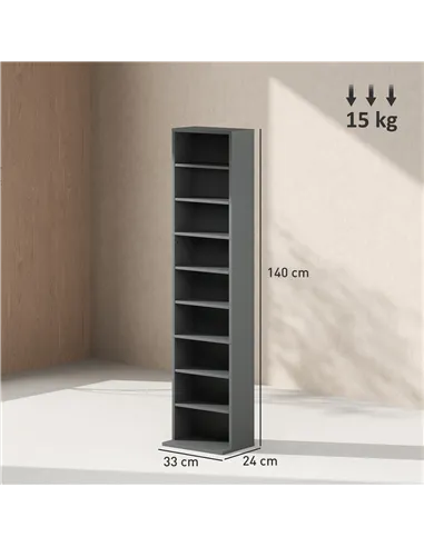 HOMCOM 260 Narrow CD Storage Unit - Grey