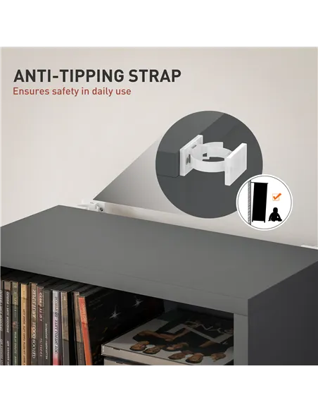 HOMCOM 260 Narrow CD Storage Unit - Grey