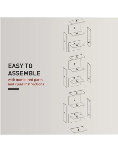 HOMCOM 260 Narrow CD Storage Unit - Grey