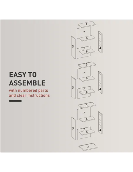 HOMCOM 260 Narrow CD Storage Unit - Grey