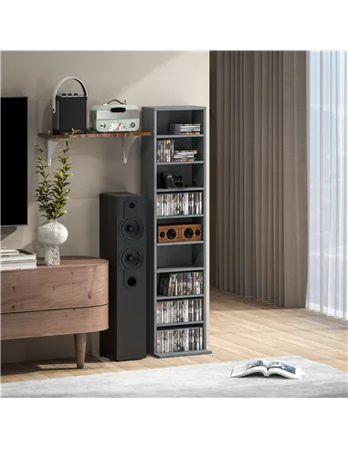 HOMCOM 260 Narrow CD Storage Unit - Grey