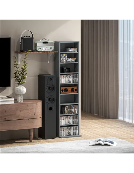 HOMCOM 260 Narrow CD Storage Unit - Grey