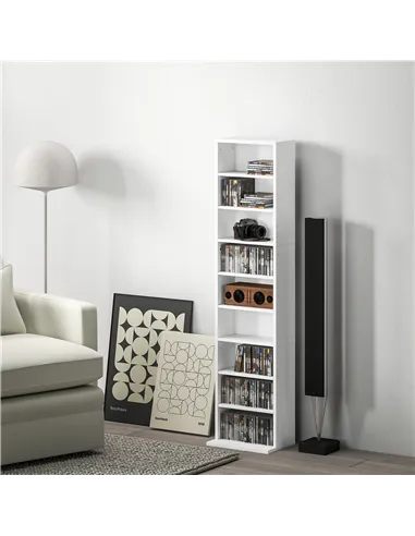 HOMCOM 260 Narrow CD Storage Unit - White