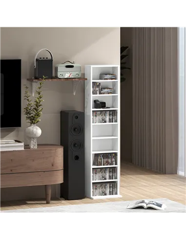 HOMCOM 260 Narrow CD Storage Unit - White