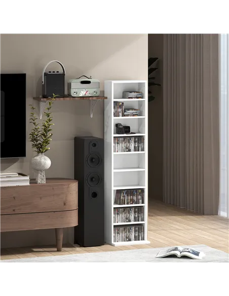 HOMCOM 260 Narrow CD Storage Unit - White