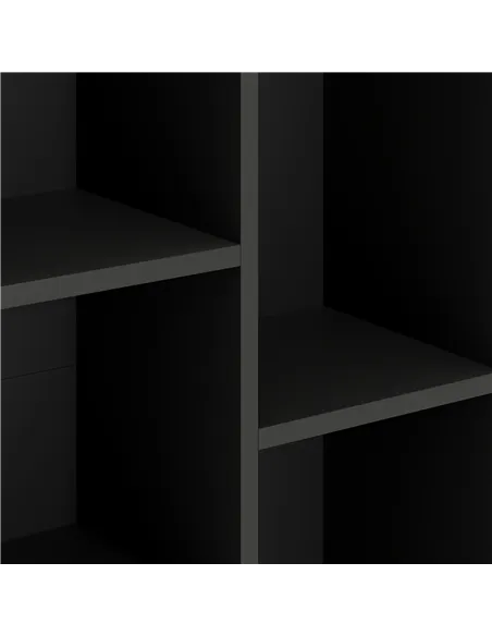 HOMCOM 2-Tier Bookshelf with 5 Compartments - Black