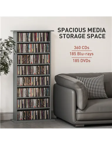 HOMCOM 360 CD Storage Unit - Grey