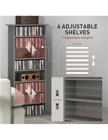 HOMCOM 360 CD Storage Unit - Grey