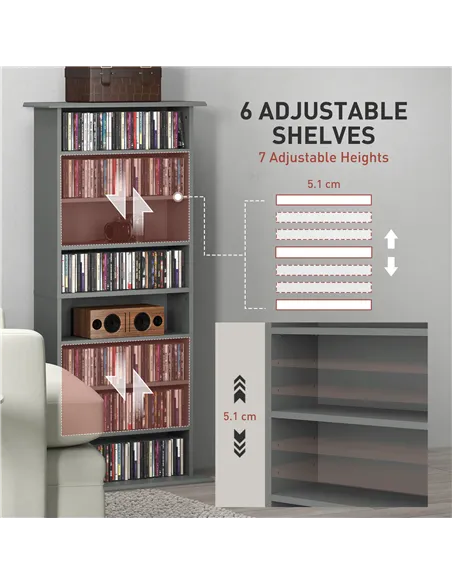 HOMCOM 360 CD Storage Unit - Grey