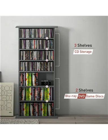 HOMCOM 360 CD Storage Unit - Grey