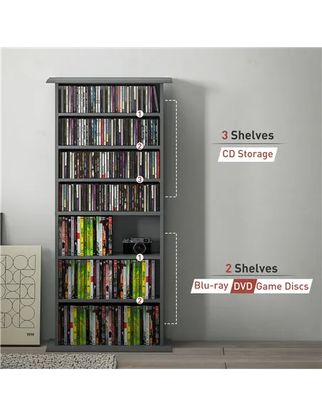 HOMCOM 360 CD Storage Unit - Grey