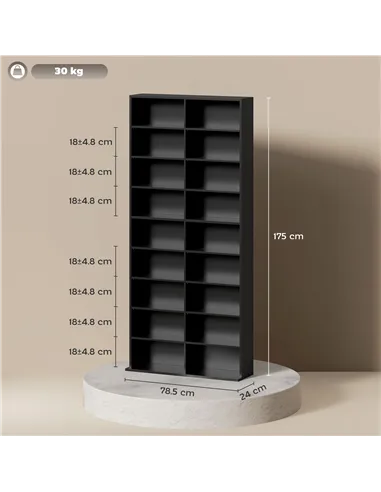 HOMCOM 640 CD Storage Tower - Black