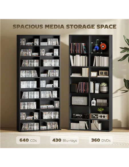 HOMCOM 640 CD Storage Tower - Black