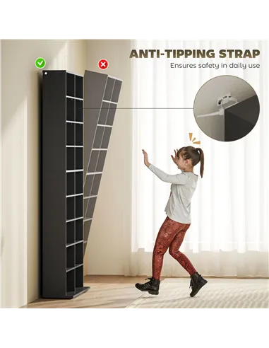 HOMCOM 640 CD Storage Tower - Black