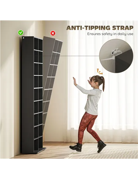 HOMCOM 640 CD Storage Tower - Black