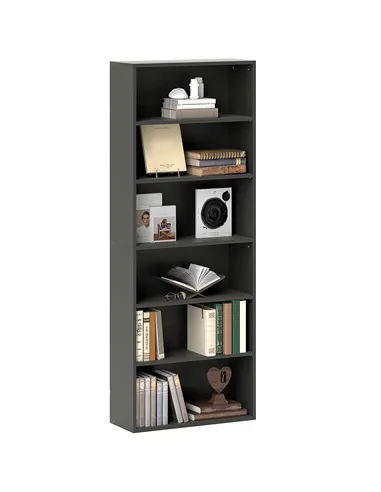 HOMCOM Six Shelf Bookcase - Black