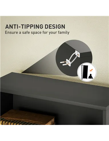 HOMCOM Six Shelf Bookcase - Black