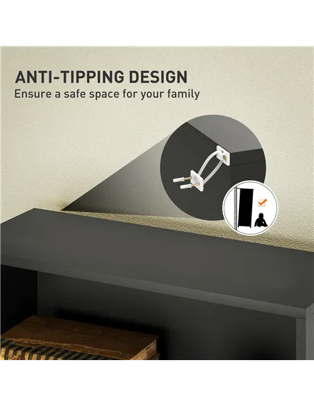 HOMCOM Six Shelf Bookcase - Black