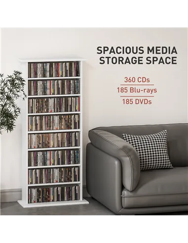HOMCOM 360 CD Storage Unit - White