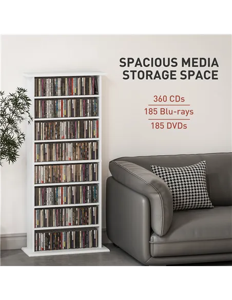 HOMCOM 360 CD Storage Unit - White