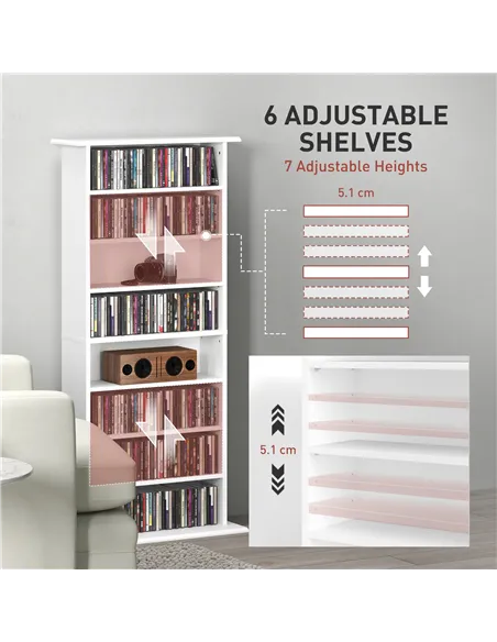 HOMCOM 360 CD Storage Unit - White