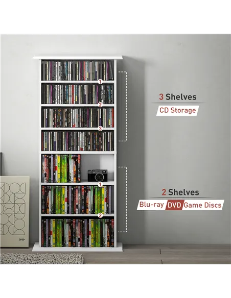 HOMCOM 360 CD Storage Unit - White