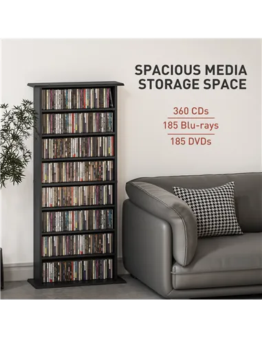 HOMCOM 360 CD Storage Unit - Black