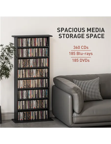 HOMCOM 360 CD Storage Unit - Black