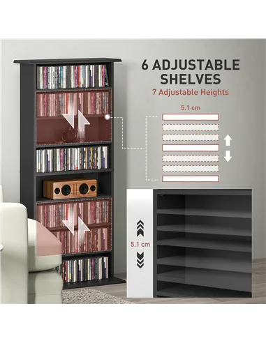 HOMCOM 360 CD Storage Unit - Black