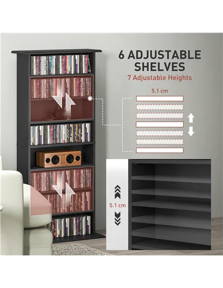 HOMCOM 360 CD Storage Unit - Black