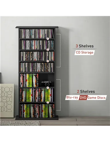 HOMCOM 360 CD Storage Unit - Black
