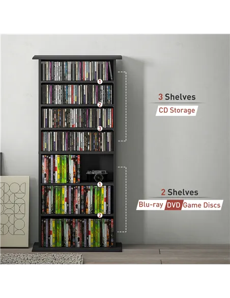 HOMCOM 360 CD Storage Unit - Black