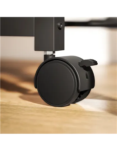 HOMCOM 4-Tier Printer Stand with Power Outlets and Wheels - Rustic Brown