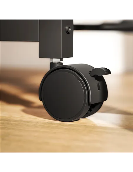 HOMCOM 4-Tier Printer Stand with Power Outlets and Wheels - Rustic Brown