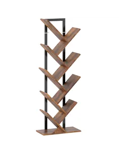 HOMCOM Eight-Section Tree Bookcase - Wood-Effect