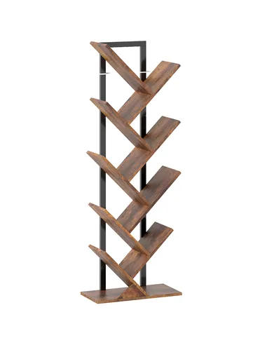 HOMCOM Eight-Section Tree Bookcase - Wood-Effect