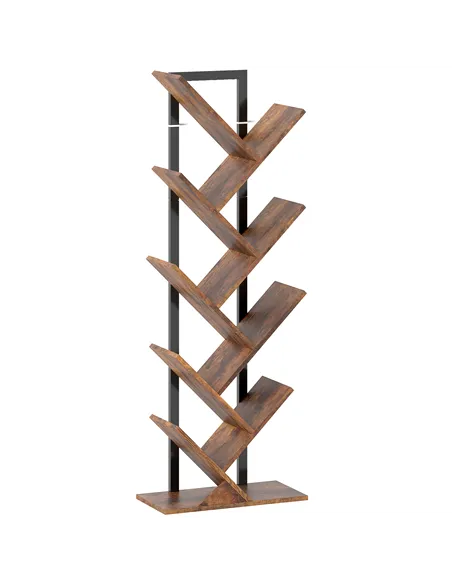 HOMCOM Eight-Section Tree Bookcase - Wood-Effect