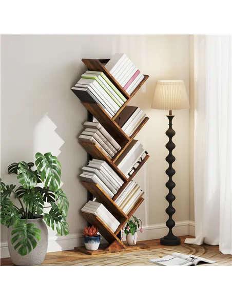 HOMCOM Eight-Section Tree Bookcase - Wood-Effect