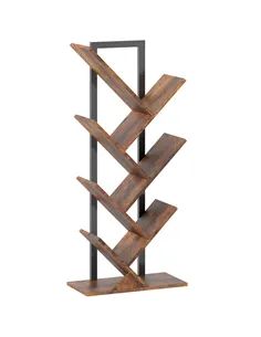 HOMCOM Six-Section Tree Bookcase - Wood-Effect