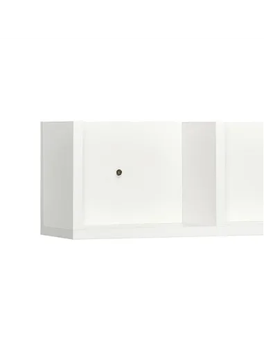 HOMCOM Wall Mount 84 CD / 56 DVD/Blu-ray/ Media Storage Rack 4 Cubes, Wooden Shelf Organiser Unit Bookcase Display, Set of 2, Wh