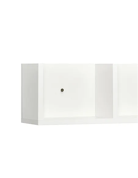 HOMCOM Wall Mount 84 CD / 56 DVD/Blu-ray/ Media Storage Rack 4 Cubes, Wooden Shelf Organiser Unit Bookcase Display, Set of 2, Wh