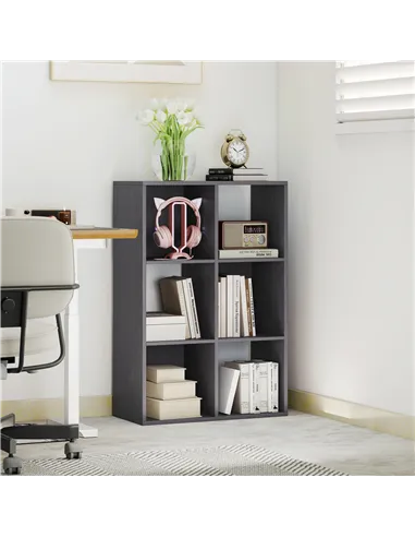HOMCOM 6-Cube Bookshelf - Grey