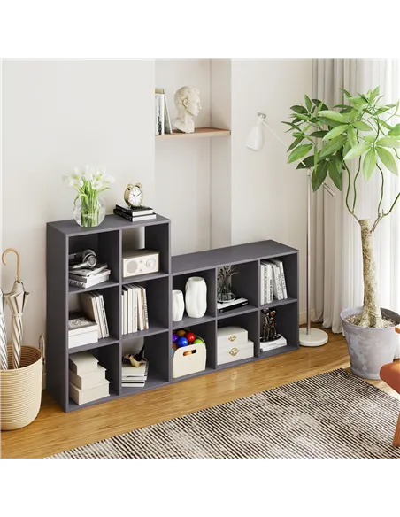 HOMCOM 6-Cube Bookshelf - Grey