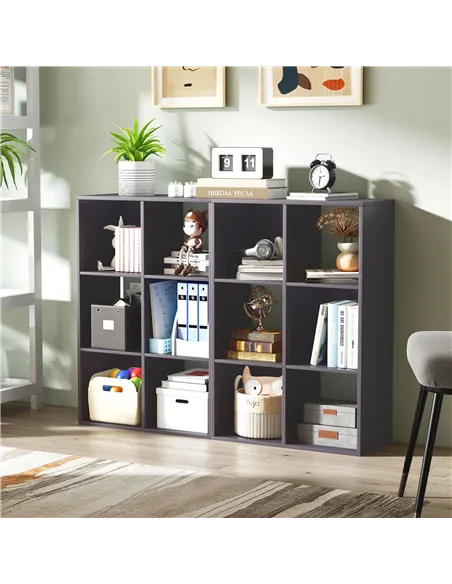 HOMCOM 6-Cube Bookshelf - Grey