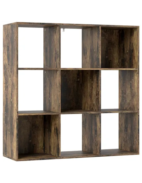 HOMCOM Nine-Cube Storage Shelf - Rustic Brown