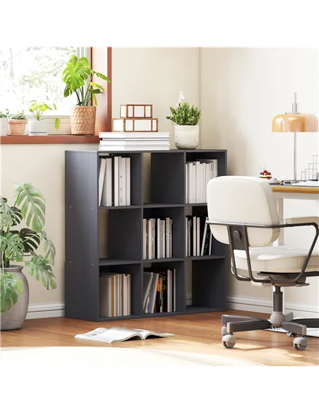 HOMCOM Nine-Cube Storage Shelf - Grey